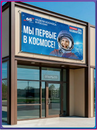 Баннер ко Дню космонавтики в концепции оформления к 2026 году для Москвы 