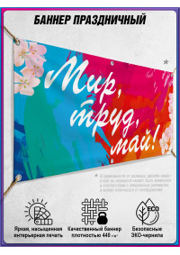 Баннер «Мир, труд, май!»