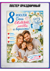 Плакат на День Семьи, Любви и Верности