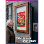 Плакат в концепции оформления «Зима в Москве» (Новый год 2027)