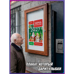 Плакат в концепции оформления «Зима в Москве» (Новый год 2027)