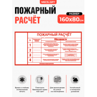 Баннер-плакат «Пожарный расчёт» (бланк для заполнения) для штабов, казарм и пожарных постов