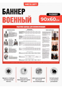 Баннер-инструкция для комнаты бытового обслуживания (КБО) «Подгонка одежды» (для новобранцев)