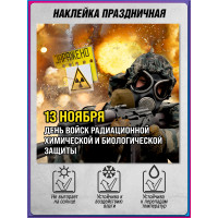 Интерьерная наклейка 40х40 см на День войск РХБЗ