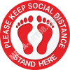 Наклейка «Please keep social distance»