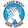 Наклейка «Please wash your hands»
