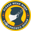 Наклейка «Please wear mask»