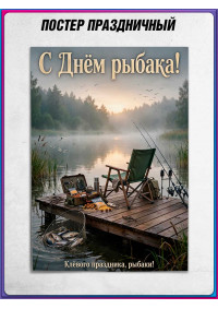 Рыболовный плакат на День рыбака