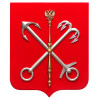 Герб Санкт-Петербурга на бархатном щите (флок) без рамки, краска