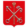 Герб Санкт-Петербурга на бархатном щите (флок) без рамки, металлизация