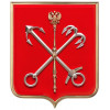 Герб Санкт-Петербурга на бархатном щите (флок) в рамке, металлизация