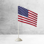 Настольный флаг США на разных вариантах подставок