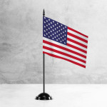 Настольный флаг США на разных вариантах подставок