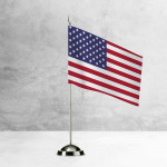 Настольный флаг США на разных вариантах подставок
