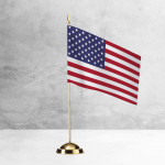 Настольный флаг США на разных вариантах подставок