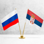 Настольные флаги России и Сербии