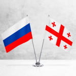 Настольные флаги России и Грузии 