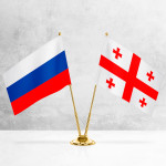 Настольные флаги России и Грузии 