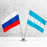Настольные флаги России и Гондураса
