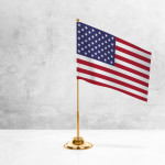 Настольный флаг США на разных вариантах подставок